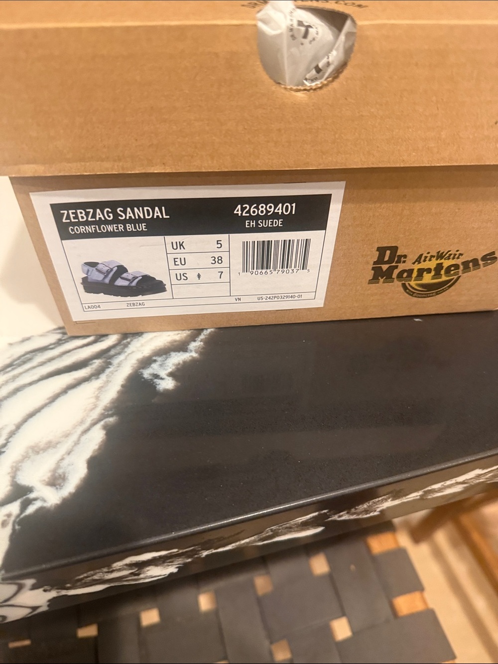 Dr. Martens Cornflower Blue Zebzag Sandal - Double Buckle - Picture 8 of 8